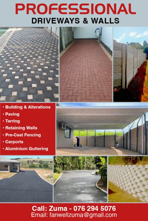 Professional Driveways & Walls, KwaZulu-Natal